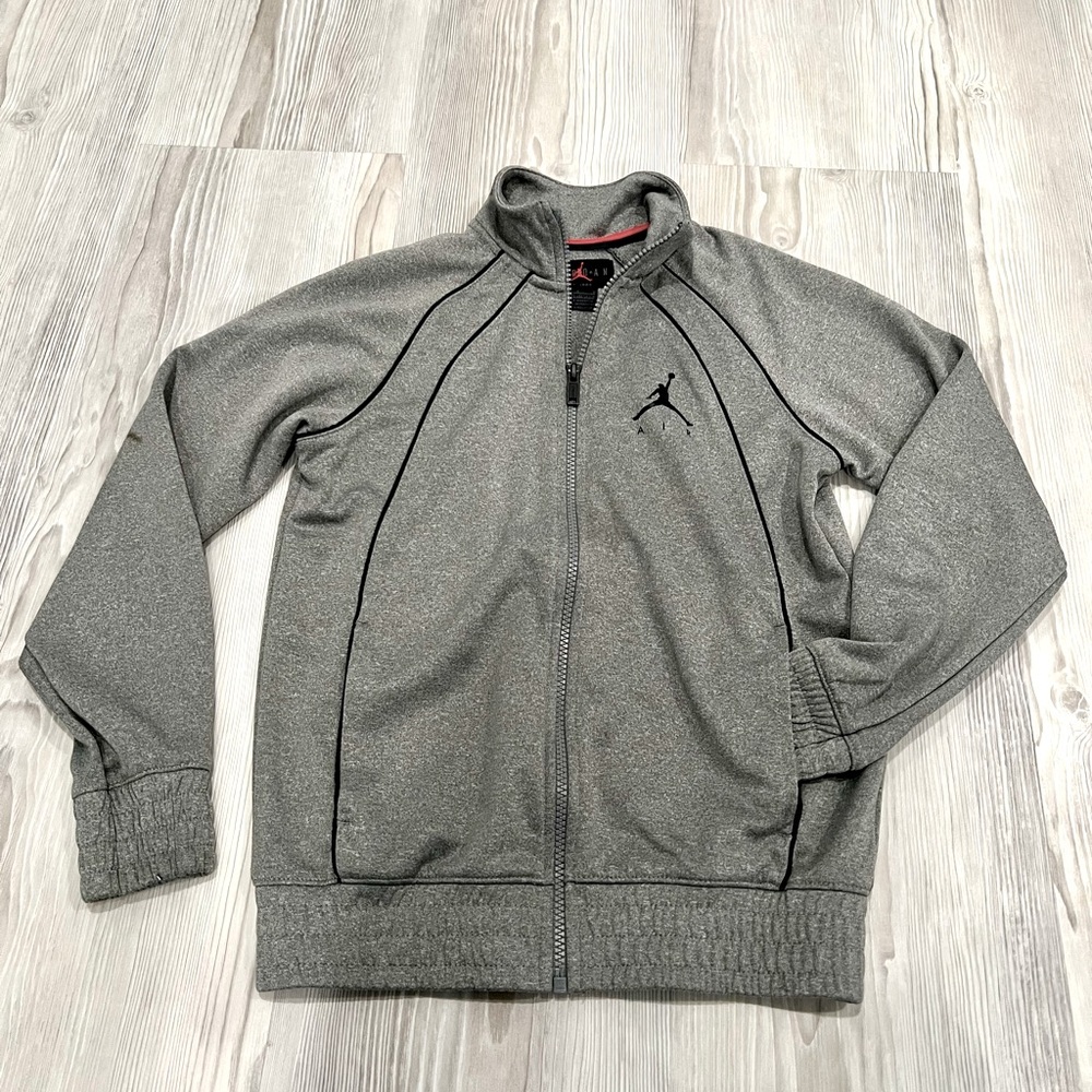 JORDAN Kids Zip Grey Jacket. Used. Size Medium. Great for back to school